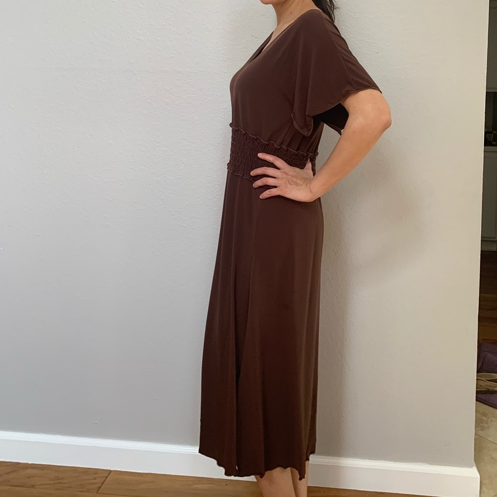 Studio M Brown Stretchy Flowy Dress - Picture 6 of 9
